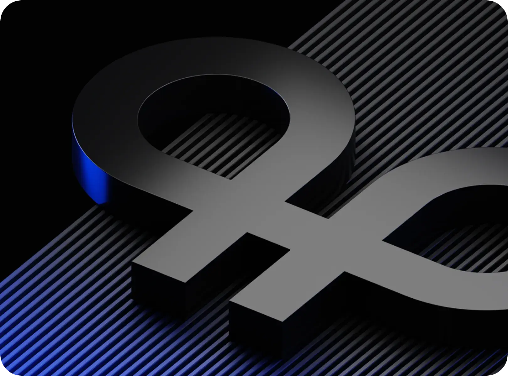 Praxis symbol rendered over a blue and black geometric pattern